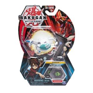 💜 Bakugan, Pegatrix, 2-inch Tall Collectible Action Figure Trading Card,